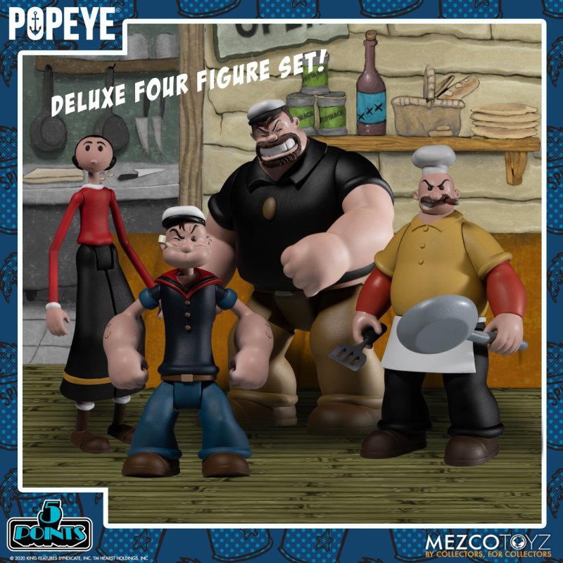 MEZCO TOYZ 5 POINTS系列《大力水手》豪華套裝組（Popeye Deluxe Boxed Set）