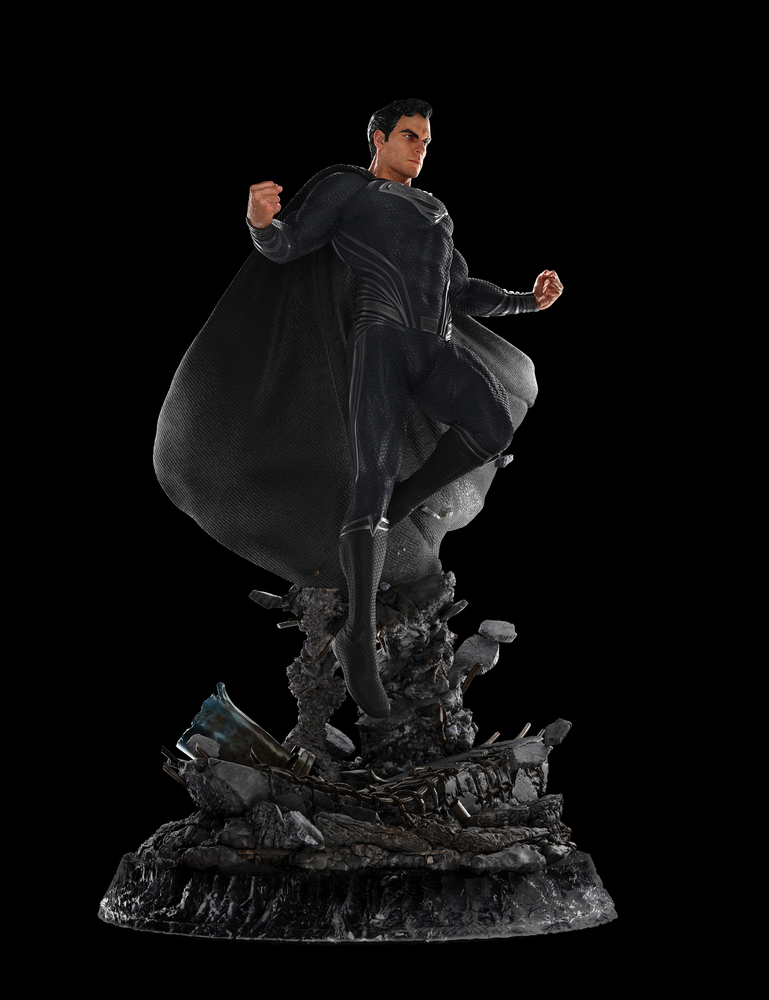 WETA《查克史奈德之正義聯盟》超人-黑色戰衣版（Superman - Black Suit）1/4 比例全身雕像 鋼鐵英雄再歸來！