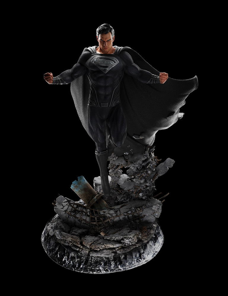 WETA《查克史奈德之正義聯盟》超人-黑色戰衣版（Superman - Black Suit）1/4 比例全身雕像 鋼鐵英雄再歸來！