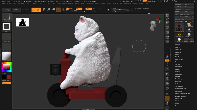 【原創作品】3D列印了胖貓 參