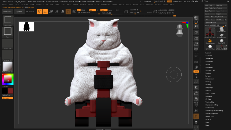 【原創作品】3D列印了胖貓 參