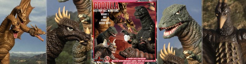 MEZCO TOYZ 5 POINTS XL系列《怪獸總進擊》Round 1 套組（哥吉拉／摩斯拉／拉頓／安基拉斯）