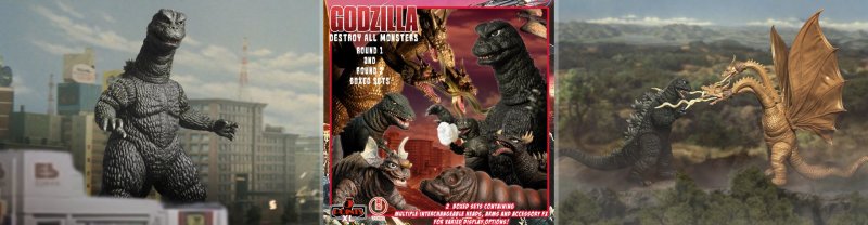 MEZCO TOYZ 5 POINTS XL系列《怪獸總進擊》Round 1 套組（哥吉拉／摩斯拉／拉頓／安基拉斯）