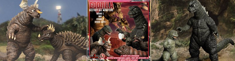 MEZCO TOYZ 5 POINTS XL系列《怪獸總進擊》Round 1 套組（哥吉拉／摩斯拉／拉頓／安基拉斯）