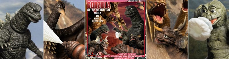 MEZCO TOYZ 5 POINTS XL系列《怪獸總進擊》Round 1 套組（哥吉拉／摩斯拉／拉頓／安基拉斯）