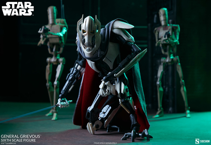 Sideshow《星際大戰》將軍葛里維斯（General Grievous）1/6 比例收藏級人偶 統御機器人軍團的分離勢力將軍！