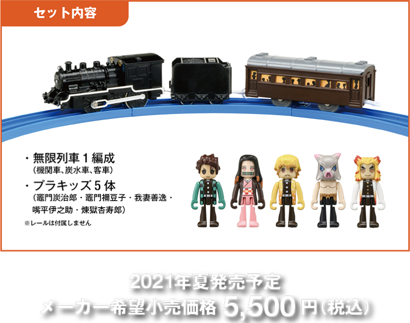 PLARAIL合作商品『鬼滅之刃 無限列車 鬼殺隊與禰豆子』今夏發售!