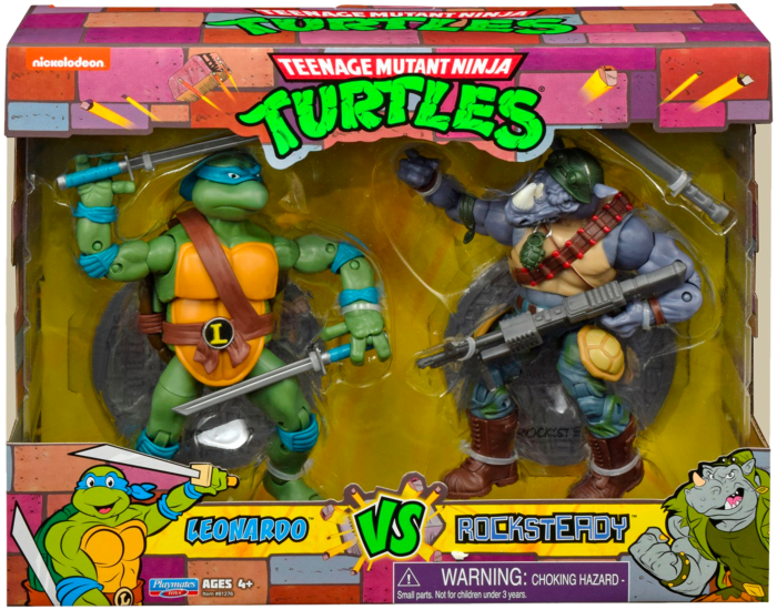 Playmates《忍者龜》「李奧納多VS洛克史迪」、「米開朗基羅VS比巴」雙人包吊卡玩具 情報公開