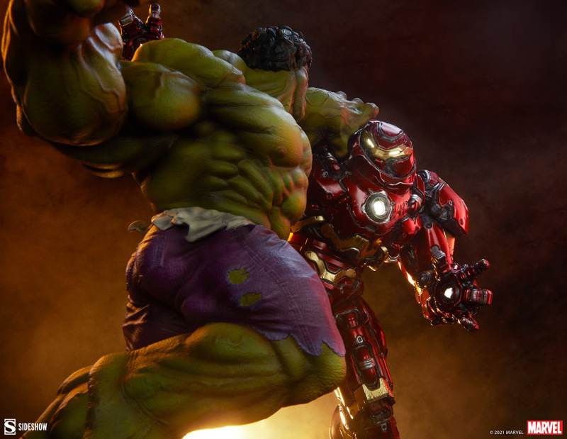 Sideshow MARVEL【浩克大戰浩克毀滅者】Hulk vs Hulkbuster 全身雕像 大魄力登場!
