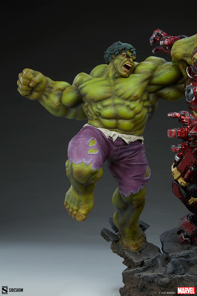 Sideshow MARVEL【浩克大戰浩克毀滅者】Hulk vs Hulkbuster 全身雕像 大魄力登場!