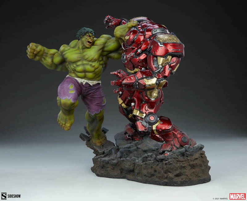 Sideshow MARVEL【浩克大戰浩克毀滅者】Hulk vs Hulkbuster 全身雕像 大魄力登場!