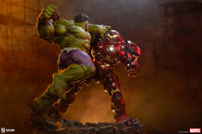 Sideshow MARVEL【浩克大戰浩克毀滅者】Hulk vs Hulkbuster 全身雕像 大魄力登場!
