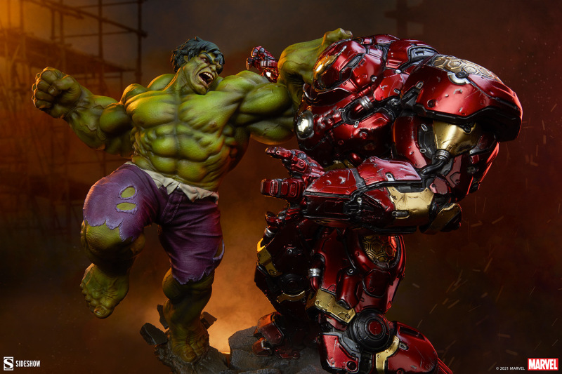Sideshow MARVEL【浩克大戰浩克毀滅者】Hulk vs Hulkbuster 全身雕像 大魄力登場！