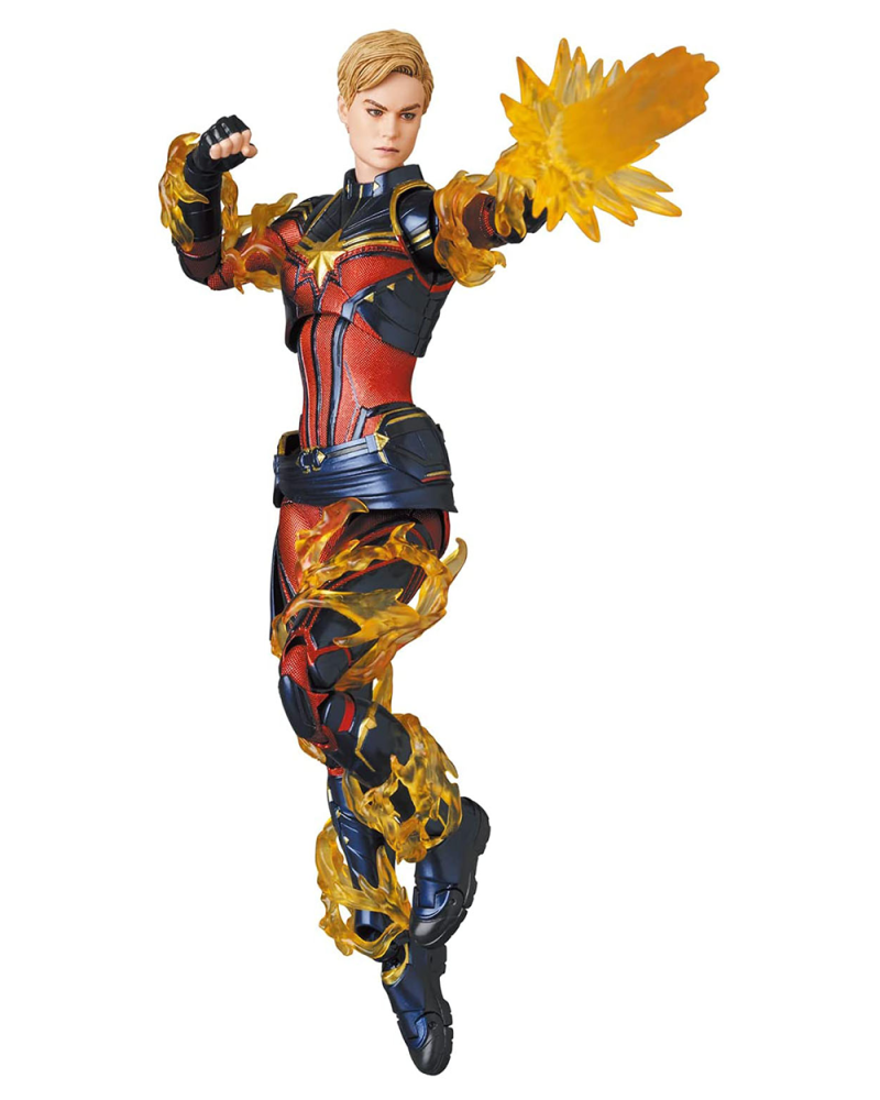 MAFEX《復仇者聯盟：終局之戰》驚奇隊長（Captain Marvel）可動人偶 搭配能量特效件再現魄力十足的戰鬥姿態！