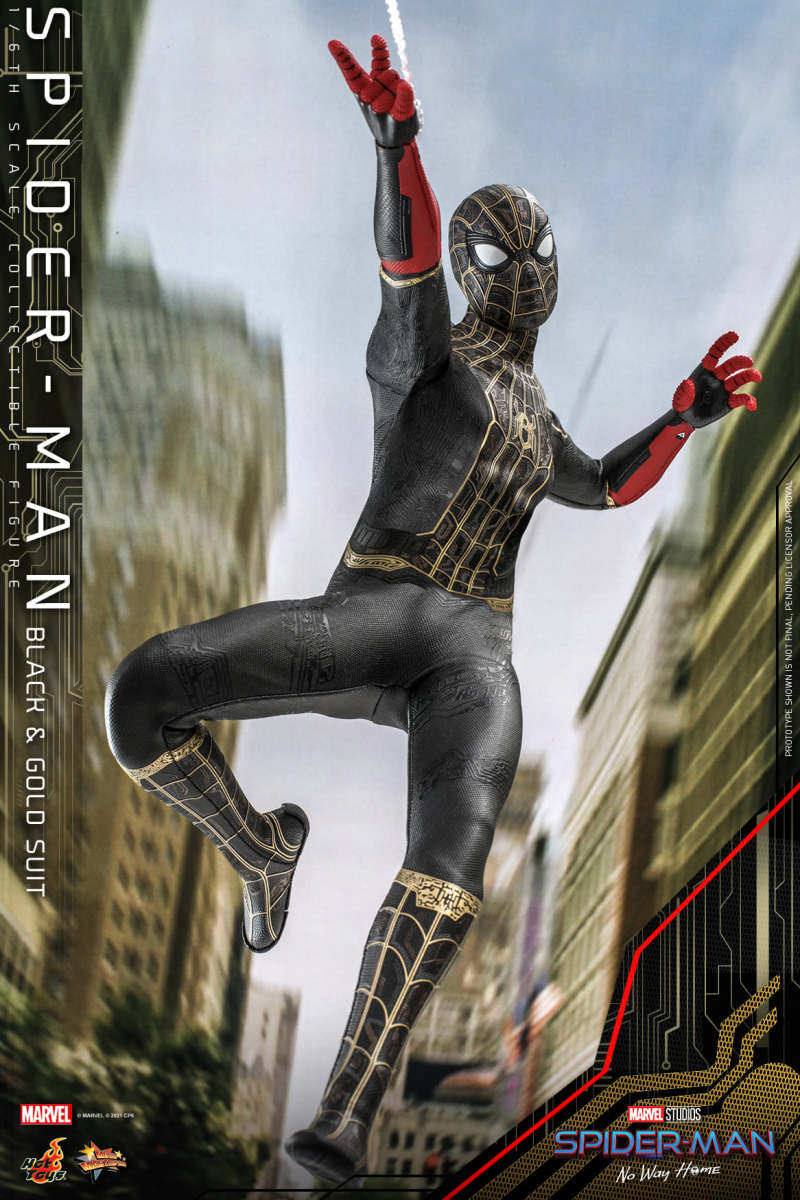 Hot Toys《蜘蛛人：無家日》蜘蛛人（黑金戰衣）Spider-Man (Black & Gold Suit) 1/6 比例收藏級人偶