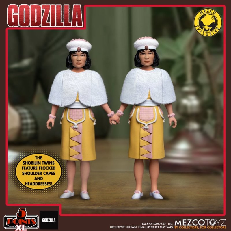 MEZCO TOYZ 5 POINTS XL系列《摩斯拉對哥吉拉》摩斯拉＆小美人套組 吟唱摩斯拉之歌～