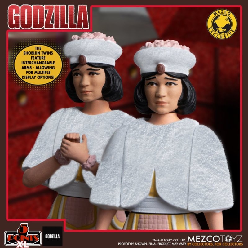 MEZCO TOYZ 5 POINTS XL系列《摩斯拉對哥吉拉》摩斯拉＆小美人套組 吟唱摩斯拉之歌～