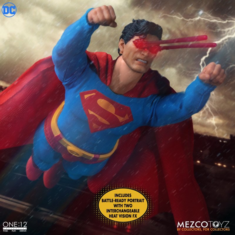 MEZCO TOYZ ONE:12 COLLECTIVE 系列 DC【超人 - 鋼鐵英雄版本】Superman - Man of Steel Edition 1/12 比例可動人偶 豪華七頭雕陣容登場！