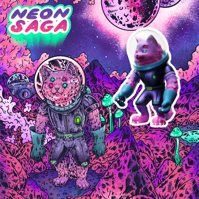 【Dipsy x 顛玩具】NEON SAGA系列吊卡玩具:魔貓&腦魔