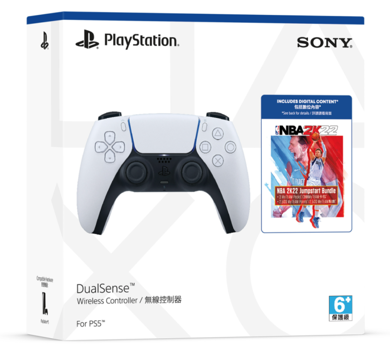 PS5無線控制器DualSense + NBA 2K22 Jumpstart Bundle 下載卡套裝同捆包9月同步推出！