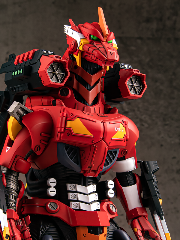 青島文化教材社《哥吉拉對福音戰士》3式機龍〈改〉EVA貳號機配色Ver. 夢幻再現！