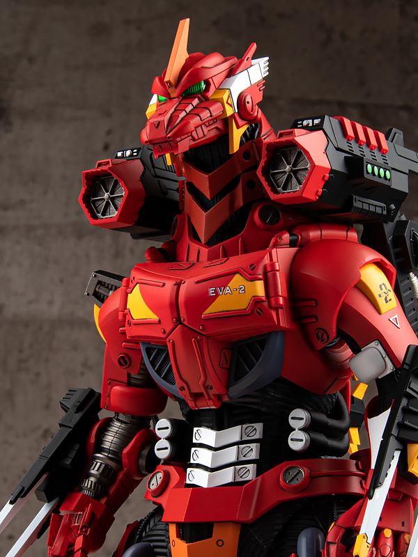 青島文化教材社《哥吉拉對福音戰士》3式機龍〈改〉EVA貳號機配色Ver. 夢幻再現！