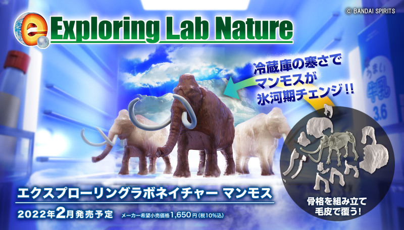 精密骨骼×溫感變色毛皮!BANDAI SPIRITS「Exploring Lab Nature 猛獁象」組裝模型