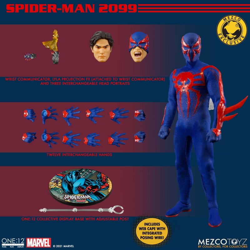MEZCO TOYZ ONE:12 COLLECTIVE 系列 MARVEL【蜘蛛人2099】可動人偶