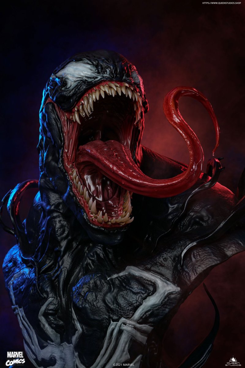 Queen Studios MARVEL【猛毒】Venom 1/1 比例半身胸像 情報公開 栩栩如生的逼真活物感！