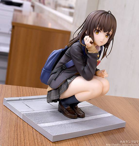 GSC《刮掉鬍子的我與撿到的女高中生》荻原沙優 無比例模型 蹲姿也有16公分高！