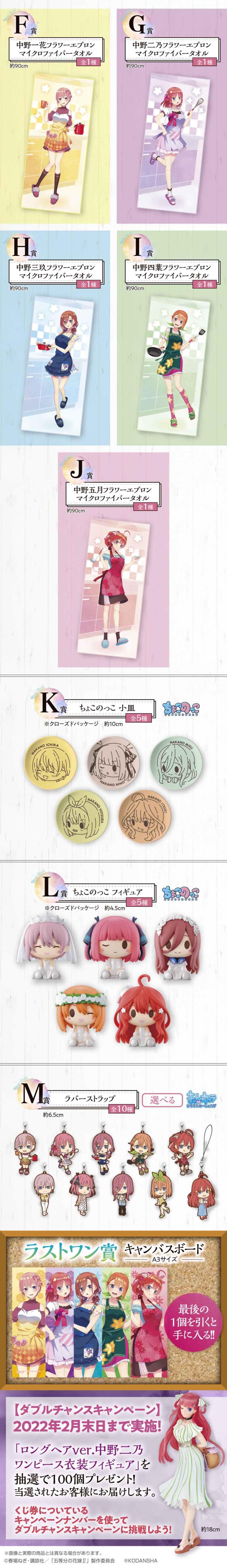 一番賞「五等分的新娘∬～和你在一起～」五姊妹的可愛小洋裝＆圍裙造型登場！