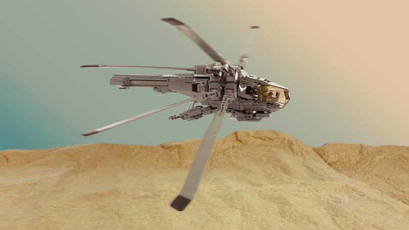 ZiO Creation 樂高 MOC 作品《沙丘》撲翼機（Ornithopter）能再現收起機翼、準備俯衝的造型！