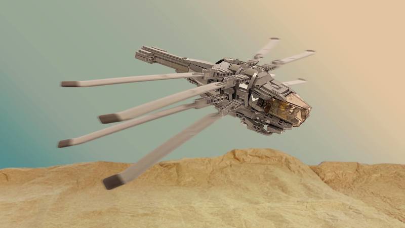 ZiO Creation 樂高 MOC 作品《沙丘》撲翼機（Ornithopter）能再現收起機翼、準備俯衝的造型！