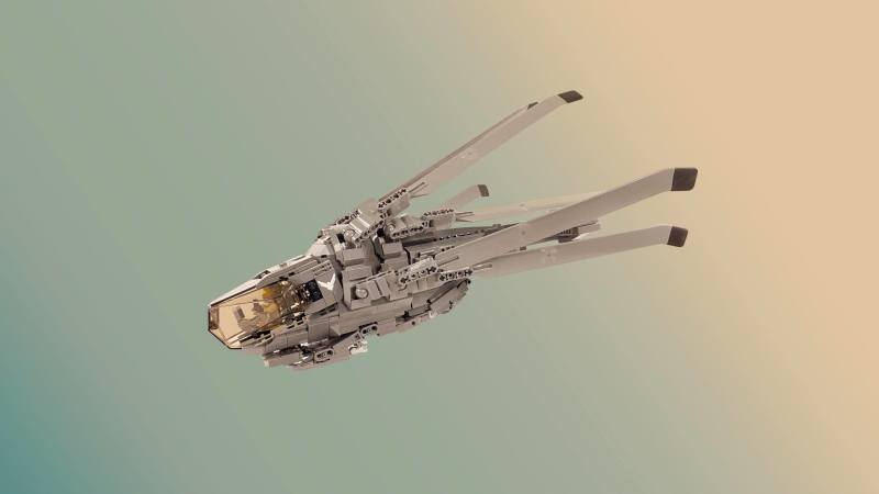 ZiO Creation 樂高 MOC 作品《沙丘》撲翼機（Ornithopter）能再現收起機翼、準備俯衝的造型！