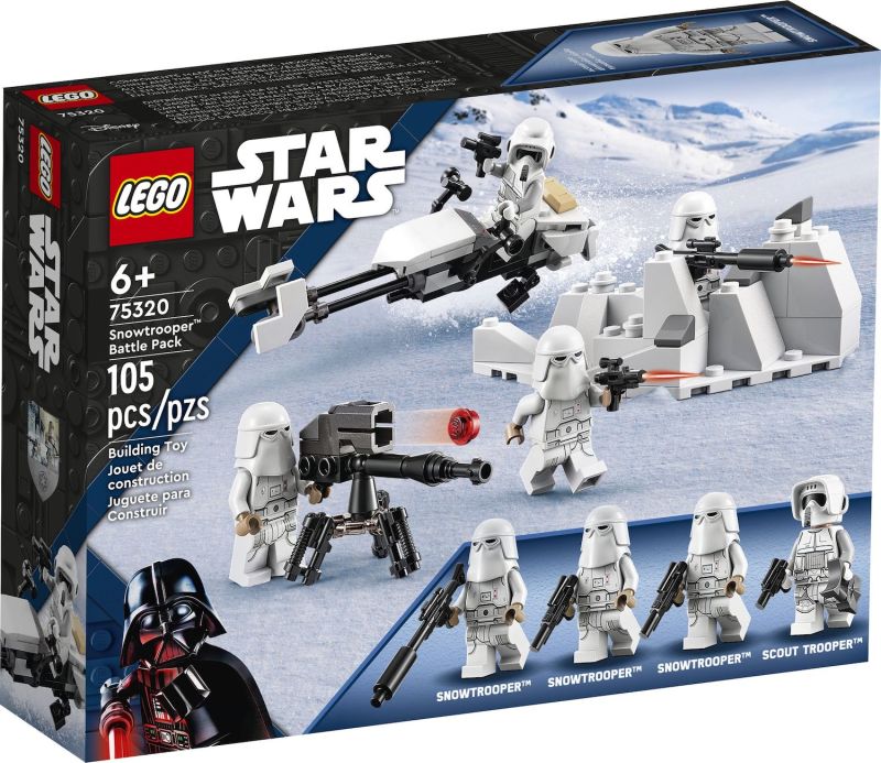 LEGO 75320、75322《星際大戰》雪地兵徵兵包（Snowtrooper Battle Pack）、霍斯全地域偵察運輸載具（Hoth AT-ST）