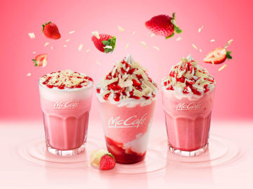 日本麥當勞「草莓季」開張！ 白巧克力搭配草莓的酸甜滋味飲品限定上市