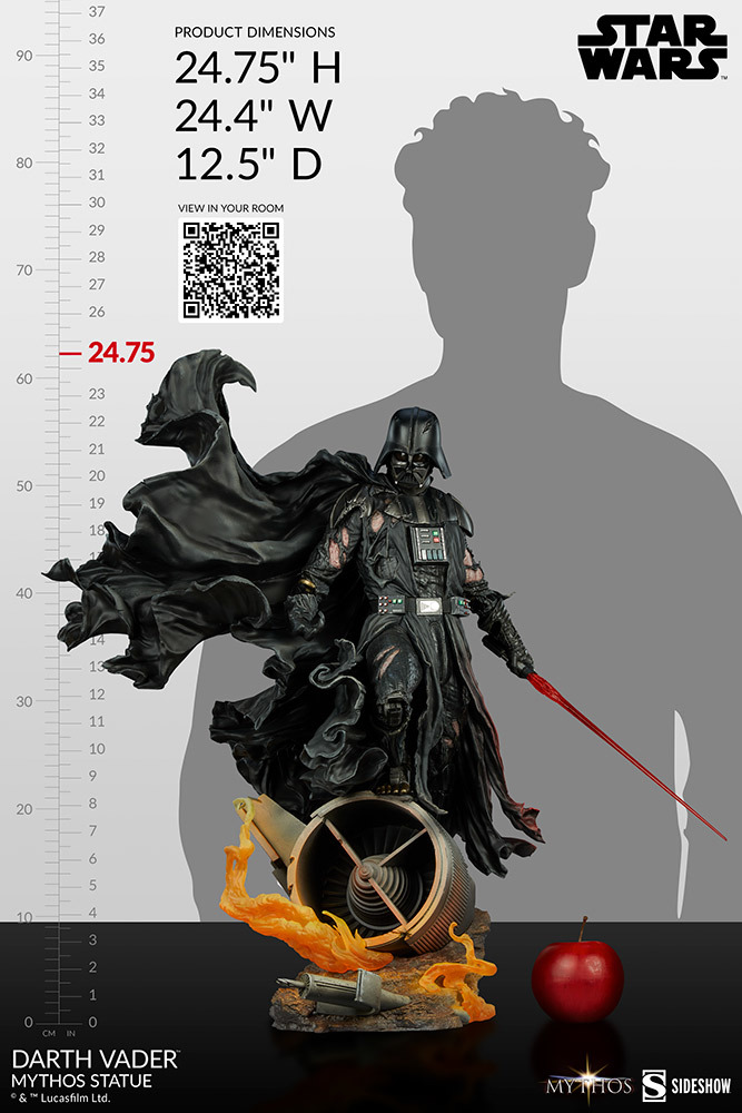 Sideshow《星際大戰》達斯·維達（Darth Vader）- Mythos 全身雕像 挺立於戰火當中的魄力身影！