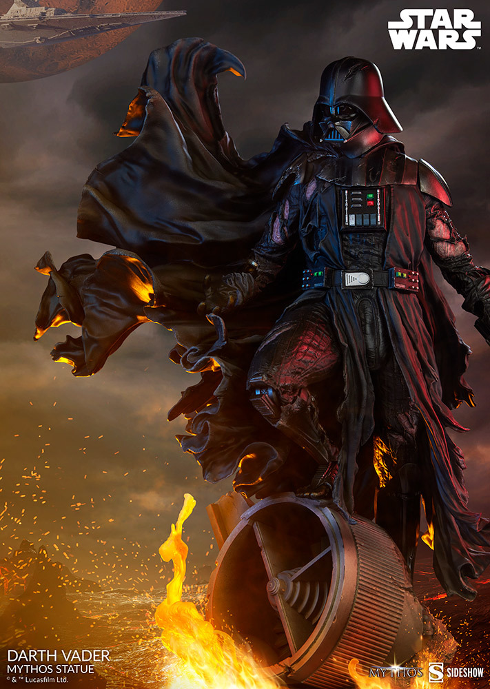 Sideshow《星際大戰》達斯·維達（Darth Vader）- Mythos 全身雕像 挺立於戰火當中的魄力身影！