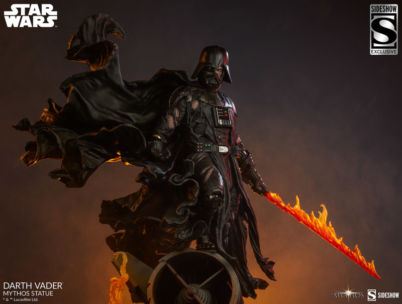Sideshow《星際大戰》達斯·維達（Darth Vader）- Mythos 全身雕像 挺立於戰火當中的魄力身影！