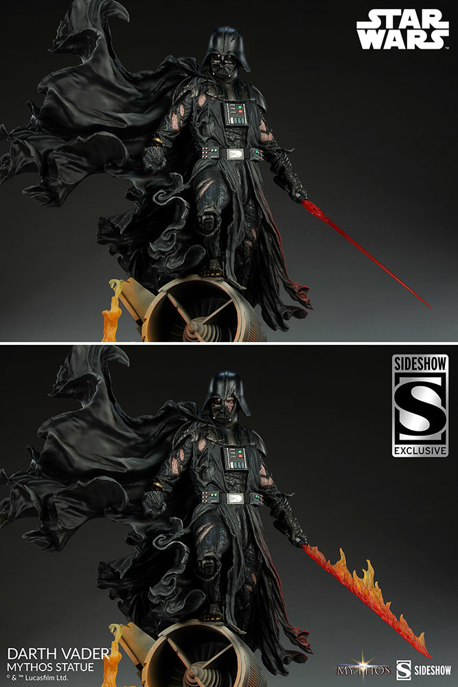 Sideshow《星際大戰》達斯·維達（Darth Vader）- Mythos 全身雕像 挺立於戰火當中的魄力身影！