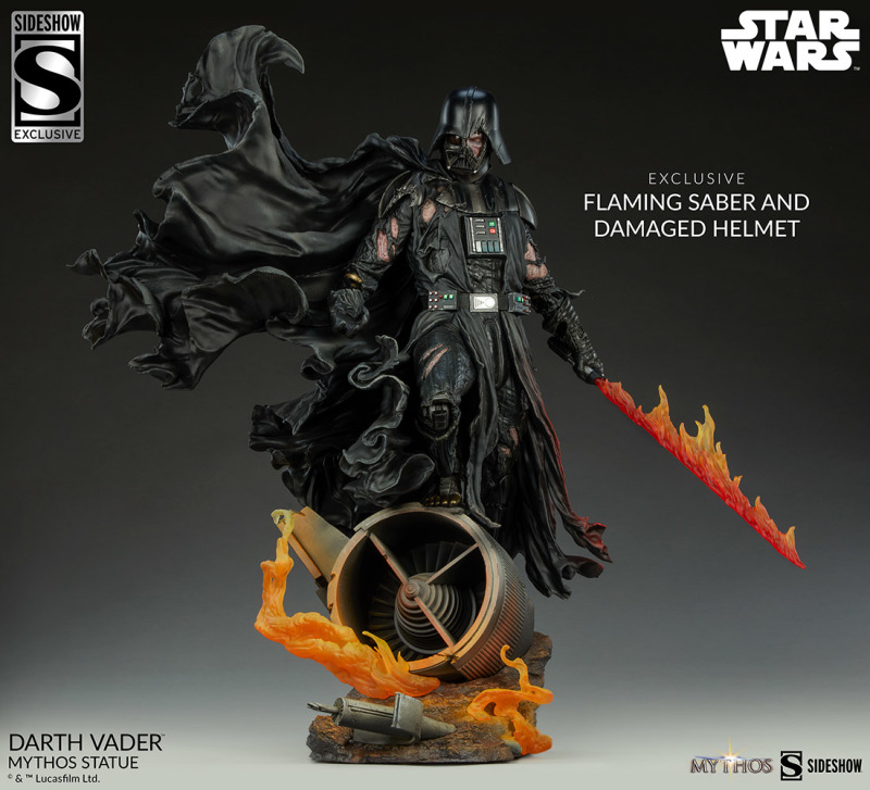 Sideshow《星際大戰》達斯·維達（Darth Vader）- Mythos 全身雕像 挺立於戰火當中的魄力身影！