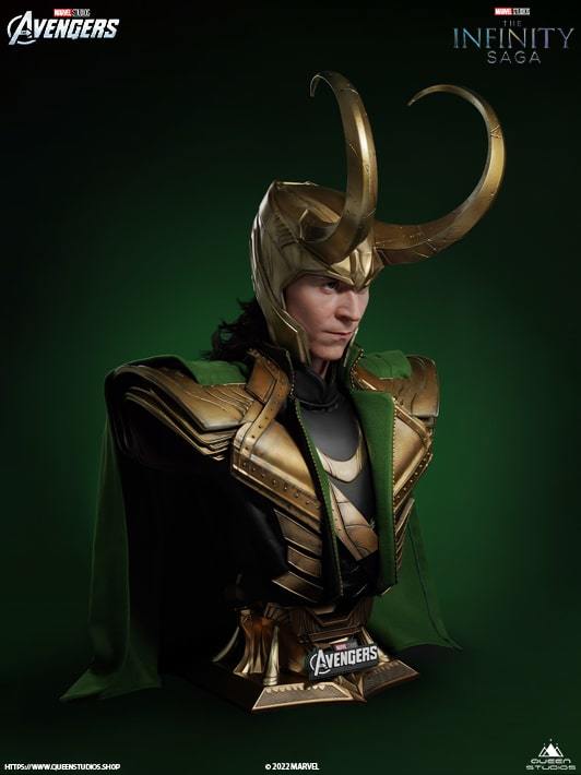 Queen Studios「洛基」1/1真實比例半身胸像 抖森邪氣頭雕極擬真還原!