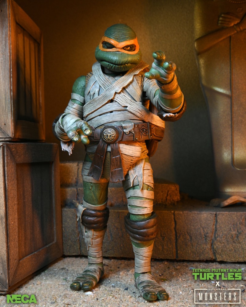 NECA 環球怪物×忍者龜 米開朗基羅化身「木乃伊」（Michelangelo as The Mummy）7 吋可動人偶 情報公開