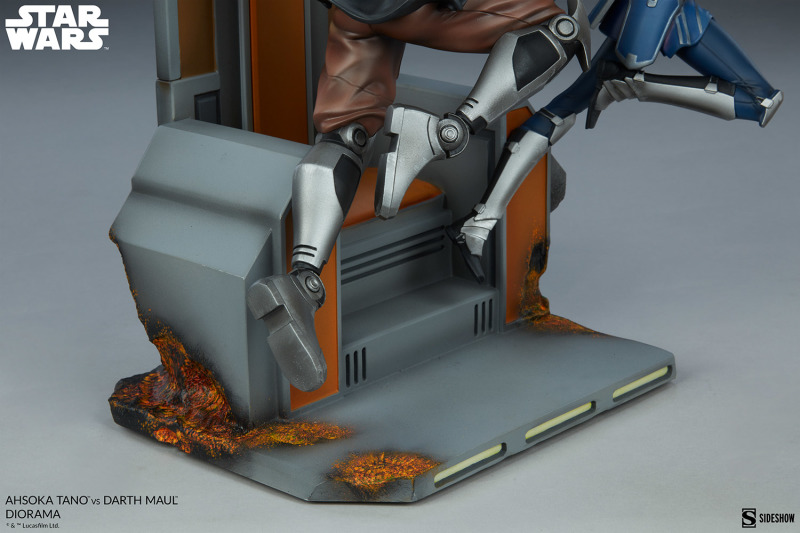 Sideshow《星際大戰》亞蘇卡·譚諾大戰達斯·魔(Ahsoka Tano vs Darth Maul)場景雕像