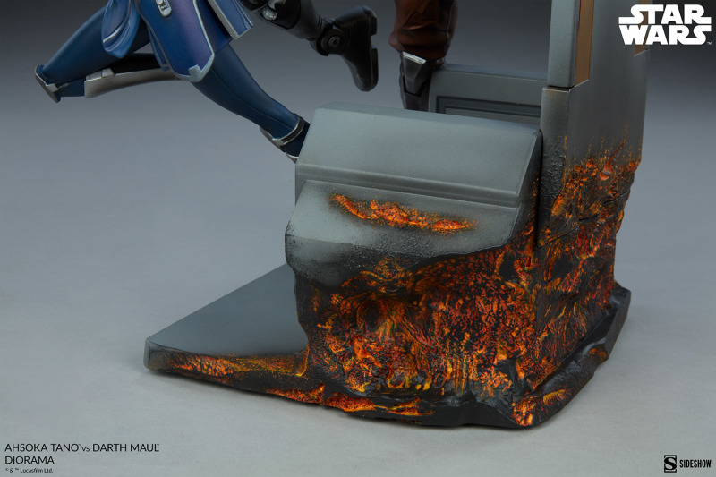 Sideshow《星際大戰》亞蘇卡·譚諾大戰達斯·魔(Ahsoka Tano vs Darth Maul)場景雕像
