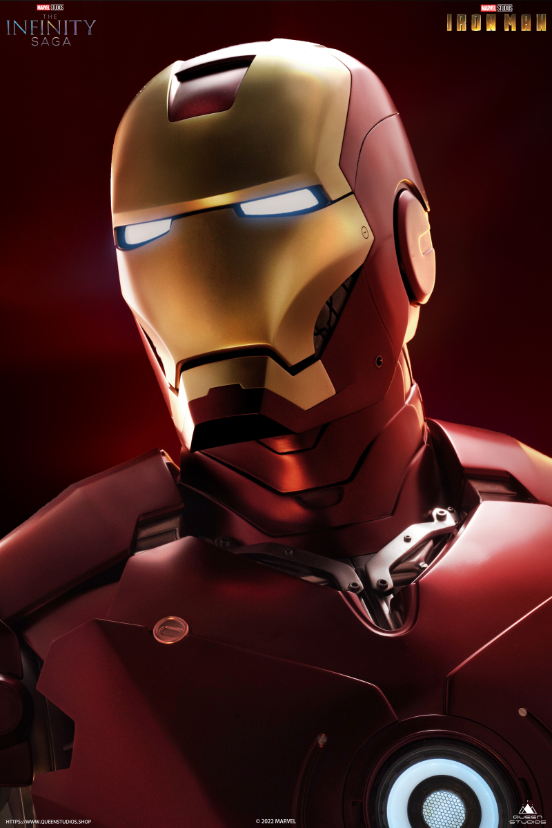 Queen Studios MARVEL《無限傳說》鋼鐵人馬克3（Iron Man Mark III）1/1 比例半身胸像 迷人機構細節完全刻畫！