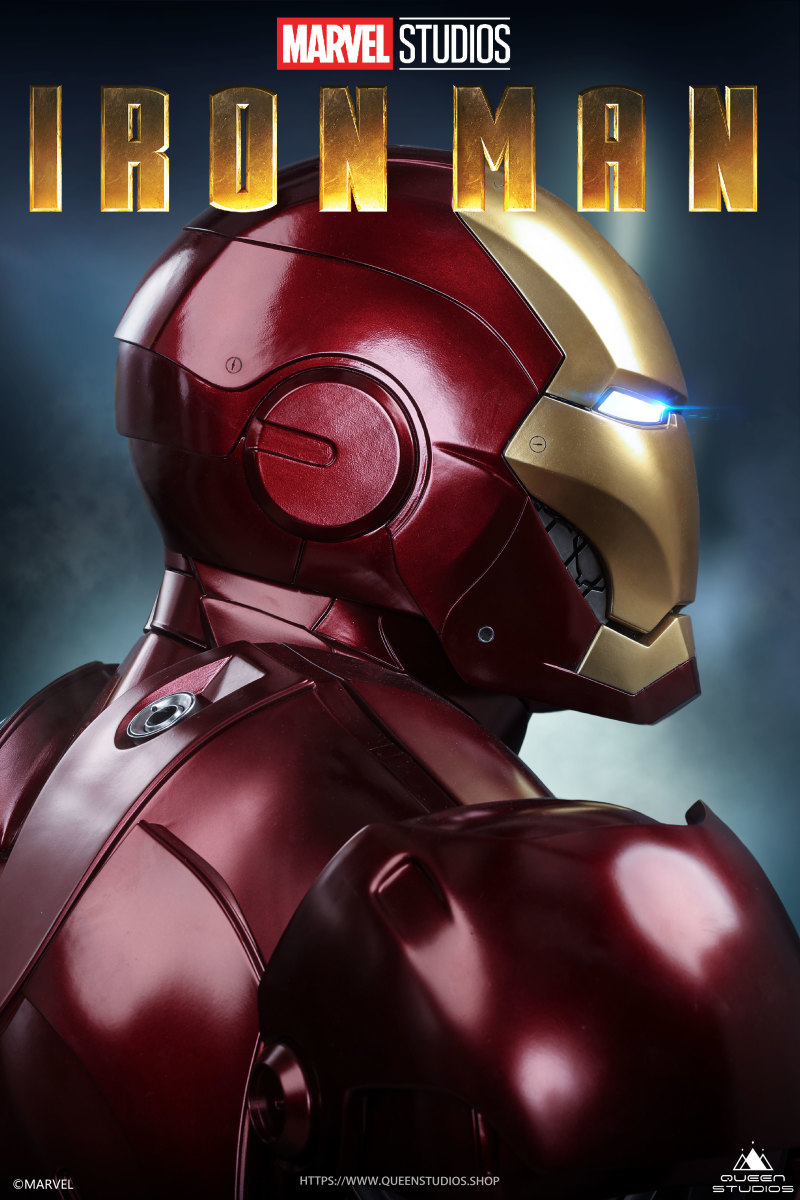 Queen Studios MARVEL《無限傳說》鋼鐵人馬克3（Iron Man Mark III）1/1 比例半身胸像 迷人機構細節完全刻畫！