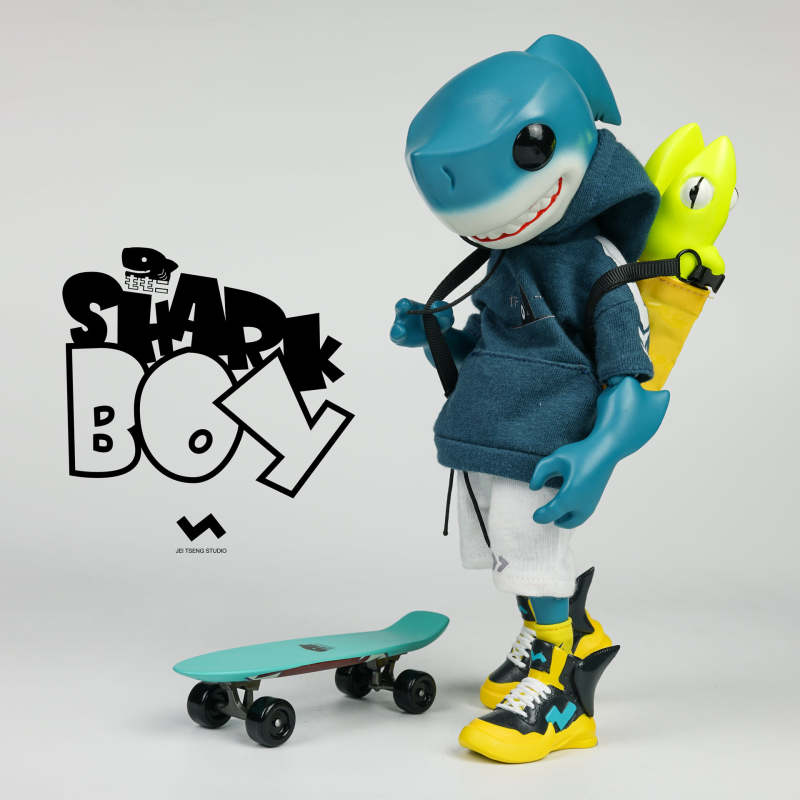 JT studio × 毛毛二 攜手打造結合雙方設計特色的「小屁鯊」(Shark Boy)可動人偶!