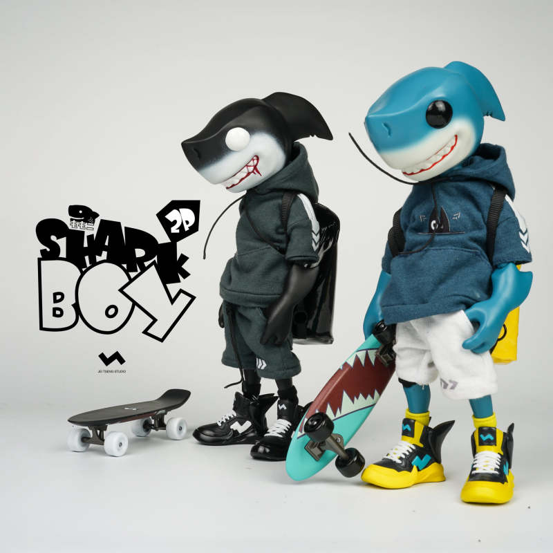 JT studio × 毛毛二 攜手打造結合雙方設計特色的「小屁鯊」(Shark Boy)可動人偶!