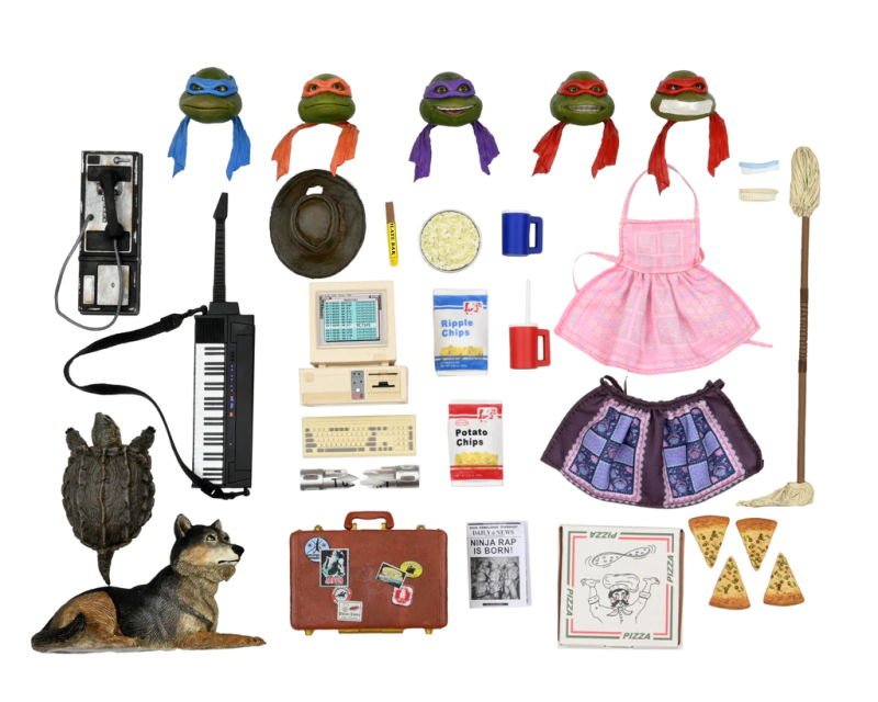 NECA《忍者龜II：黏液的秘密》配件包（Accessory Set）利用豐富劇中道具再現日常風場景！